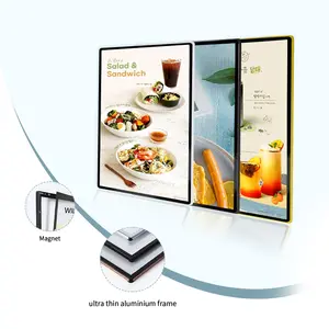 Kotak Lampu Menu Kustom LED Makanan Cepat Saji Cafe Iklan Restoran Menu Lampu LED Magnetik Kotak Lampu Belakang Bingkai Poster Kotak Cahaya