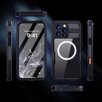 Coque magnétique pour Apple iPhone 16 Pro Max 17 Air, étui de protection robuste, antichoc, étanche, transparente, Redpepper
