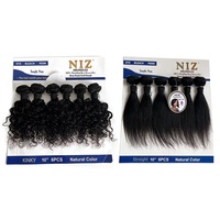 Lot de 6 paquets de cheveux naturels bruts, lisses, ondulés, bouclés, pas chers, pour la vente en gros aux fournisseurs de cheveux