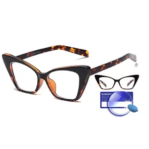 China Top Supplier TR90 Cat Eye Blocking Radiation Eyeglasses Frames Anti-blue Light Glasses