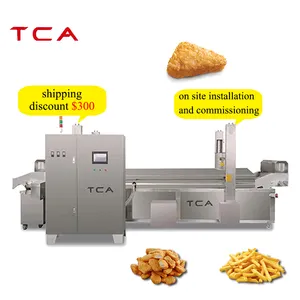 Máquina de freír industrial continua de alta calidad, rollo de piel de soja, TCA, certificado CE