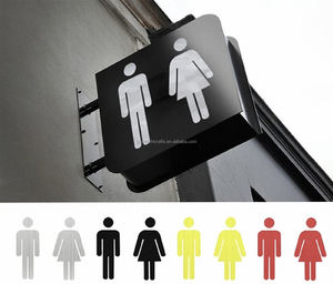 Amovible Acrylique Hommes Femmes Mur Signe Autocollants Salle De Lavage Mur Acrylique <span class=keywords><strong>Miroir</strong></span> Autocollant 3D <span class=keywords><strong>Miroir</strong></span> Public Toilette Acrylique Signe - Product Image 2