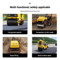 OFEITE Mini-compacteur routier à double tambour, machine routière compacte, compresseur d'asphalte efficace