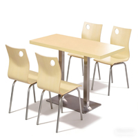 Ensemble de table à manger moderne pour restaurant, 4 places avec chaises