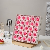 Aierflorist 7,4*5,8cm Têtes de fleurs éternelles pour la fête des mères, Têtes de fleurs artificielles pour la Saint-Valentin, Têtes de roses, Fleurs de savon