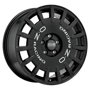 CERCHI EN LEGA RALLY RACING 7x17 4x98 ET 35 LETRAS NEGRO BRILLO PLATA - Product Image 1