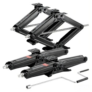Cric de remorque 5000 lb, crics à ciseaux, stabilisateur de camping-car, ensemble de crics à ciseaux de nivellement, cric stabilisateur robuste avec poignée à manivelle et douille - Product Image 1