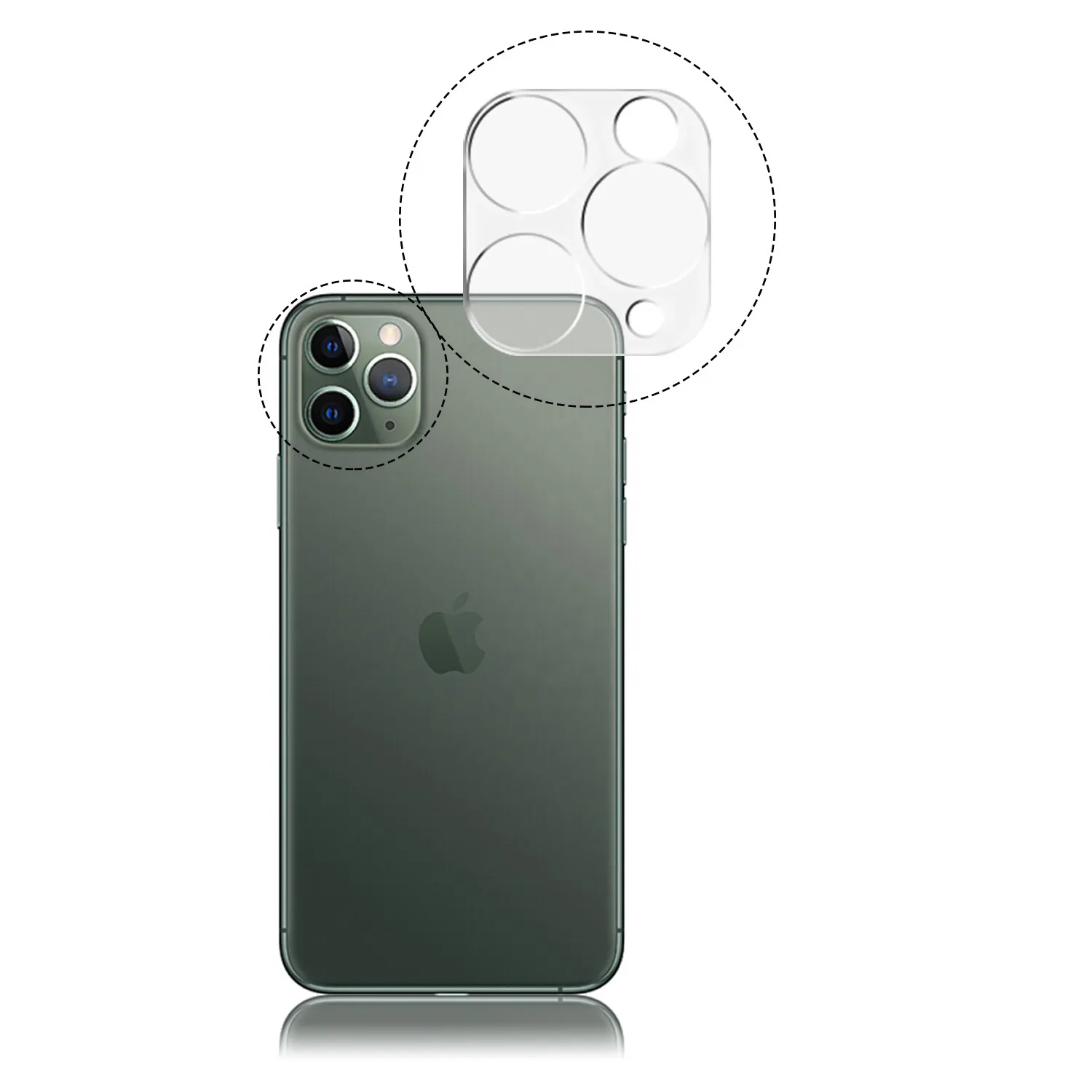 Protecteur d'objectif d'appareil photo pour iPhone 11 Pro MAX, 3D, transparent HD, verre trempé 9H, anti-rayures, Anti-empreintes digitales