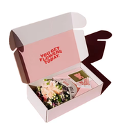 Boîte d'emballage en carton ondulé personnalisée pour fleurs, petite boîte pliable en carton pour envoi postal, vente en gros