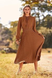<span class=keywords><strong>Abito</strong></span> Lungo da Donna Personalizzato Logo2025 Primavera-Autunno con Scollo a V, <span class=keywords><strong>Pois</strong></span> Svizzeri, Plissettato, Linea ad A, Elegante e a <span class=keywords><strong>Maniche</strong></span> <span class=keywords><strong>Lunghe</strong></span> - Product Image 5