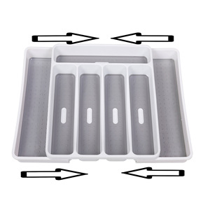 New Design 7 Compartment Plastic Kitchen Utensil Storage Organizer Non-slip Cutlery Drawer Tray