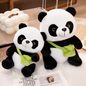 Peluche <span class=keywords><strong>Panda</strong></span> noir et blanc personnalisable de 35cm en coton PP super doux unisexe OEM/ODM cadeau de noël brodé saint valentin - Product Image 4