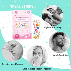 Nouvelle série de bande adhésive nasale respirante, hypoallergénique et sans latex, style dessin animé, pour arrêter les ronflements et améliorer la respiration - Product Image 2