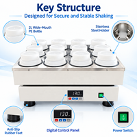 Agitateur horizontal automatique Cenlee pour laboratoire, 12 positions, mélangeur numérique à mouvement alternatif pour bouteilles de 2 L, idéal pour les tests d'extraction des déchets solides