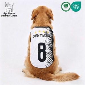 Chaleco Deportivo para <span class=keywords><strong>Perros</strong></span> al por Mayor, Diseño de la Selección Alemana, Secado Rápido, Uniforme de Fútbol para <span class=keywords><strong>Perros</strong></span>, Transpirable, de Poliéster, con Impresión de Números - Product Image 1