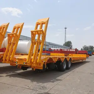 中国热卖成达100吨重型鹅颈低床平板卡车半挂车待售