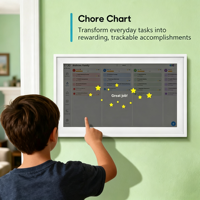 Calendario Inteligente de Pared de 15.6 Pulgadas con Pantalla Táctil WiFi, Recordatorio Familiar, Organizador de Tareas