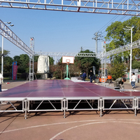 Scène mobile en aluminium, scène de spectacle portable, structure de scène pliable pour l'extérieur, plateforme de scène, support OEM