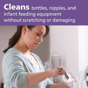 Sunshine สำหรับ <span class=keywords><strong>AVENT</strong></span> <span class=keywords><strong>ขวด</strong></span><span class=keywords><strong>นม</strong></span>และแปรงหัว<span class=keywords><strong>นม</strong></span>ไนล่อนพลาสติก SCF-18สีเทาเย็นและสดชื่นแบบพกพา - Product Image 2