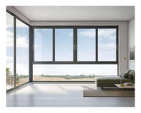 Ventana pequeña deslizante de impacto de doble acristalamiento de color marrón de aluminio 80*100cm a prueba de huracanes con pantalla de malla