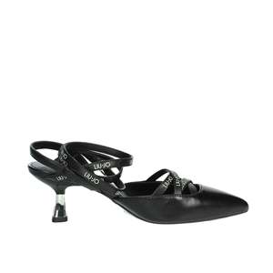 Liu-Jo Donna Slingback <b>Pump</b> <b>Black</b> Leather Pointed Toe Heel Women's Shoes - Product Image 4