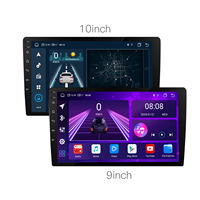Autoradio multimédia universel Android 9/10 pouces 2DIN avec GPS, radio stéréo, navigation, CarPlay et Android Auto, 8 cœurs, 4+64 Go