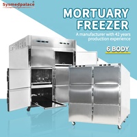 Réfrigérateur mortuaire vertical Sysmedpalace à 6 compartiments, congélateur pour corps en acier inoxydable