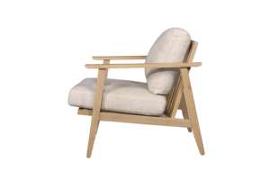 Sillón Moderno Minimalista de Diseño, Sillón Individual con Estructura en A de Madera, Elegante Sillón de Descanso para Sala de Estar - Product Image 3