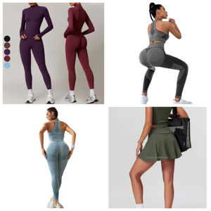 Quần Áo thể thao, kiểm soát bụng, quần áo thể dục của phụ nữ, Bộ yoga liền mạch, Bộ yoga gân - Product Image 1