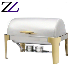 Recipiente para Calentar Alimentos con Tapa Enrollable de 6 Litros, Dorado, Económico, para Restaurantes, Cocina, Buffet, Chafing Dish, Equipo de Catering - Product Image 3