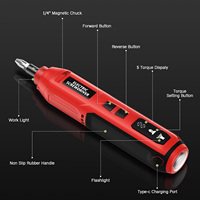 Kit de tournevis électrique, lumière LED, 5 vitesses, rechargeable par USB, tournevis sans fil 3,6 V, kit de tournevis électrique, étui USB C