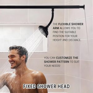 Mattschwarzes Doppel dusch kopfs ystem Hochdruck verstellbares multimodales Tandem für Paare 71 Zoll extra langer Schlauch 3-fach - Product Image 3