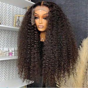 Peluca de Cabello Humano Rizado Kinky 13x6 con Ondas de Agua, Sin Pegamento, Rizado Birmano, Lista para Usar, con Encaje Frontal, Cabello Humano Virgen Remy - Product Image 2