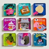 Aimant de réfrigérateur en acrylique personnalisé, autocollant magnétique transparent pour réfrigérateur, motif de logo personnalisé pour souvenir touristique