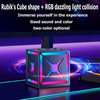 Rgb Speaker nirkabel, Speaker Audio kubus ajaib hitam Samurai Mini, Speaker luar ruangan Bt nirkabel untuk anak laki-laki dan Fm