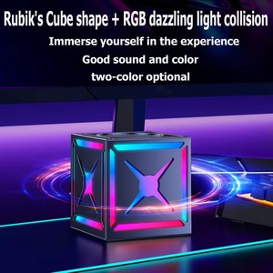 New RGB Dazzle <span class=keywords><strong>x</strong></span> ma thuật Cube âm thanh loa màu đen Samurai <span class=keywords><strong>mini</strong></span> ngoài trời BT không dây chàng trai fm loa - Product Image 4