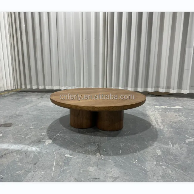 Modern American Style Living Room Furniture Modern Coffee Center Tables Round Solid Wood Coffee Table