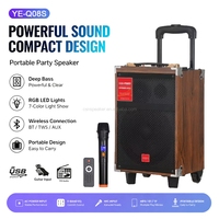 YE-Q08S Penjualan Langsung Pabrik Grosir Speaker Pesta Kayu Portabel Speaker Karaoke Penawaran Khusus OEM ODM