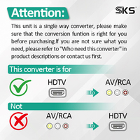 Convertisseur Mini HDMI vers AV 1080P HDMI2AV RCA CVBS Adaptateur vidéo audio composite pour boîtier TV HD PS4 Ordinateur portable Ancien téléviseur