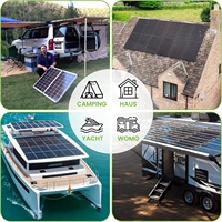 Panneau solaire monocristallin BIPV TOPCON Maxsolar 200W 12V avec verre trempé et cadre en aluminium pour camping-car, bateau, système hors réseau et maison