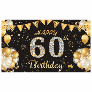 Bannière de joyeux anniversaire imprimée sur mesure 17e 18e 21e 30e 40e 50e 60e anniversaire toile de fond photographie bannière de fond - Product Image 5