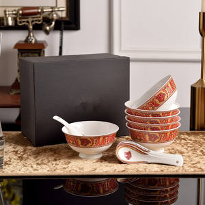 Vente en gros de la meilleure vaisselle en céramique moderne de luxe, ensemble de bols à soupe en céramique avec boîte cadeau - Product Image 5