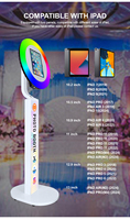 Photomaton rotatif pour iPad, idéal pour les fêtes et mariages, avec éclairage LED RGB blanc et noir, compatible avec tous les iPad