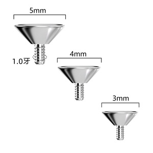 <b>Titanium</b> Steel External Thread Drill Holder 3mm 4mm 5mm Pyramid Shape For Earrings Eyebrow <b>Studs</b> DIY Piercing Jewelry - Product Image 1