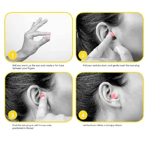 Bouchons <span class=keywords><strong>d</strong></span>'oreilles en coton ciré anti-bruit, écologiques, réutilisables, protection auditive pour le sommeil, bouchons <span class=keywords><strong>d</strong></span>'oreilles moulables pour dormir - Product Image 5