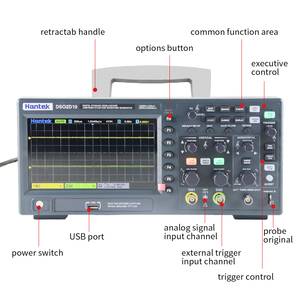 Oscilloscope numérique Hantek DSO2D10, bande passante 100 MHz, 2 canaux, 1 GSa/s, profondeur de mémoire 8 Mo, générateur de forme d'onde 1 canal, écran TFT 7 pouces - Product Image 3
