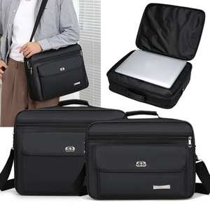 Maletín Portaordenador Portátil Negro de 15 Pulgadas, Impermeable, de Tela Oxford, con Asa de Hombro, para Hombre, Estilo Mensajero - Product Image 4