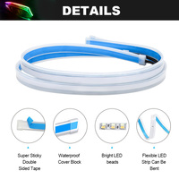 Bande LED universelle flexible et colorée pour voiture, étanche, avec fonction de feux de jour DRL et clignotants, contrôlable par application