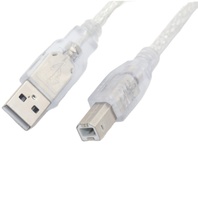 USB 2.0 AM vers BM avec câble d'impression à anneau magnétique Turbine Blanc