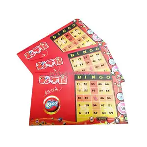 Custom Security Label Barcode Serienummers Spel Bingo Scratch Off Loterij Ticket